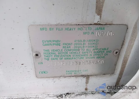 2006 Subaru Forester 2.5X z USA, uszkodzony, nr VIN JF1SG63666H754690